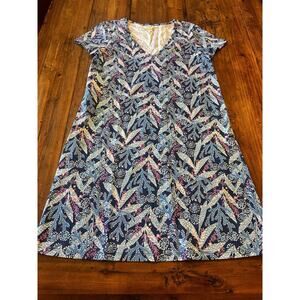 Lilly Pulitzer Etta V Neck Dress Size Medium Blue Star Gazing